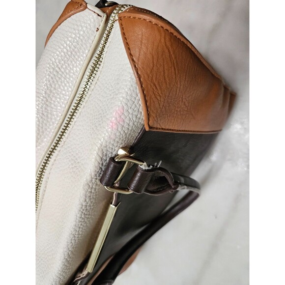 Woman's Handbag Brown/Tan, Zip Closure, Double Handles, Outer Pockets - Picture 3 of 9